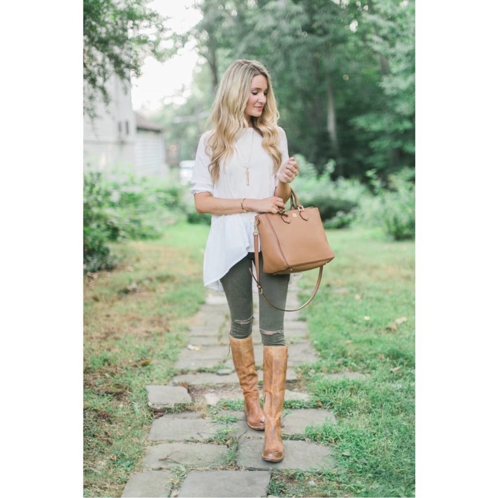 BED STU Manchester Distressed Leather Tall Riding Boots Tan Size 7.5 - STUNNING! - Picture 2 of 9